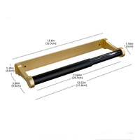Kitchen Paper Holder Under Cabinet Screw Wall Mount Adhesive Paper Towel Holder Rectangle Gold thumbnail