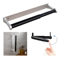 Kitchen Paper Holder Under Cabinet Screw Wall Mount Adhesive Paper Towel Holder Rectangle Silver thumbnail