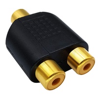 RCA Female to RCA Female Audio Splitter Adapter Connector Coupler thumbnail