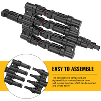 1 Pair 4 To 1 4 branch Waterproof T Branch Cable Connectors Solar PV Panel Connector Male & Female thumbnail