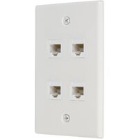 Ethernet Wall Plate 4 Port Cat6 Ethernet Cable Wall Plate Adapter thumbnail