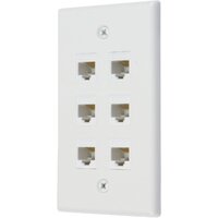 Ethernet Wall Plate 6 Port Cat6 Ethernet Cable Wall Plate Adapter thumbnail