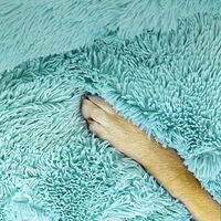 Pet Dog Bedding Warm Plush Round Comfortable Nest Comfy Sleeping kennel Green Large 90cm thumbnail