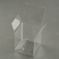 100 Pack of 8x8x10cm Clear PVC Plastic Folding Packaging Small rectangle/square Boxes for Wedding Jewelry Gift Party Favor Model Candy Chocolate Soap  thumbnail