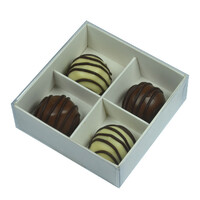 10 Pack of White Card Chocolate Sweet Soap Product Reatail Gift Box - 4 Bay Compartments - Clear Slide On Lid - 8x8x3cm thumbnail