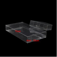 10 Pack of 15*15*4cm Clear PVC Plastic Folding Packaging Small rectangle/square Boxes for Wedding Jewelry Gift Party Favor Model Candy Chocolate Soap  thumbnail