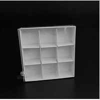50 Pack of White Card Chocolate Sweet Soap Product Reatail Gift Box - 9 bay 4x4x3cm Compartments  - Clear Slide On Lid - 12x12x3cm thumbnail