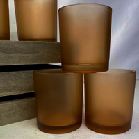 20 Pack Brown Frosted Glass Votive Tealight Candle Holders House Party Cenrepiece Xmas Wedding Decor Glass Candlestick Party Decorations Bridal Valent thumbnail