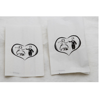 50 Pack Wedding Cake Bags Greaseproof Wax Paper Slice Take Home Favour Bride Groom in Heart thumbnail