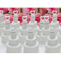 100 Pack Mini Wedding Cake Bubble Bottles send off wedding favors custom party favors thumbnail