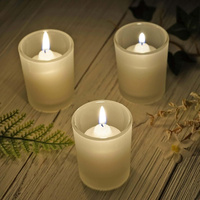 20 Pack Frosted White Glass Votive Candle Holders for Candle Making Kit Tealight Candles Cup Home Decoration thumbnail