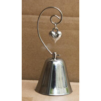 50 Pack of Silver Wedding Kissing Bell Name Card Stand Holder with Heart in Ring Bomboniere Favour Gift thumbnail