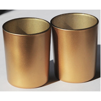 40 Bulk Pack Matt Gold Glass Votive Candle Holders Table Centreoieces  Xmas Wedding Anniversary Event Recption Party Function or Home Decor thumbnail