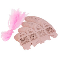 100 Piece Pack - Pink Dove Bird Heart Baby Birth naming Ceremony Bomboniere Favor Lolly Gift Card Box thumbnail