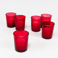 10 Pack Red Glass Votive Tealight Candle Holders House Party Cenrepiece Xmas Wedding Decor Glass Candlestick Party Decorations Bridal Valentines Event thumbnail