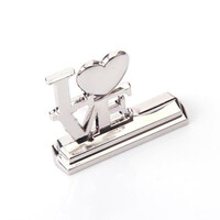 100 Bulk Buy Pack of Wedding Name Card Place Stand Silver LOVE Letters - Wedding Anniversary or Engagement Party thumbnail