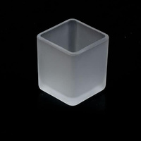 20 Pack Square Cube Frosted Glass 5cm Tealight Candle Holder Festival Decor Wedding Propose Parties Holiday and Home Decor thumbnail