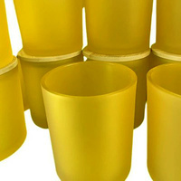 10 Pack Yellow Frosted Glass Votive Candle Holders Table Centreoieces  Xmas Wedding Anniversary Event Recption Party Function or Home Decor thumbnail