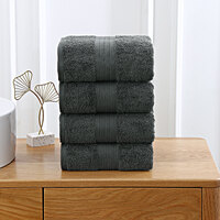 Linenland 4 Piece Cotton Bath Towels Set - Charcoal thumbnail