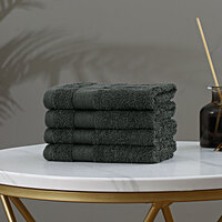 Linenland Bath Towel Set - 4 Piece Cotton Washcloths - Charcoal thumbnail