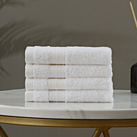 Linenland Bath Towel Set - 4 Piece Cotton Washcloths - White thumbnail