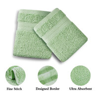 Linenland Bath Towel 4 Piece Cotton Hand Towels Set - Sage Green thumbnail