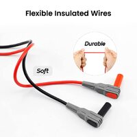 KAIWEETS Soft Silicone Electrician Test Leads Kit CAT III 1000V & CAT IV 600V with Alligator Clips and Needle Probe for Fluke/AstroAI/INNOVA Multimete thumbnail
