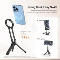 ULANZI MA30 Magnetic Phone Tripod Stand for iPhone - Aluminium Maglock Smartphone Mini Tripod Pocket Cell Phone Stand Dual-Sided Magnet Quick Mount Co thumbnail