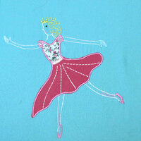 Ballerina Embroidered Quilt Cover Set Single thumbnail