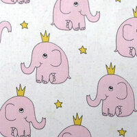 Pinky Elephant Baby 100% Cotton Printed Sheet Set Cot Size thumbnail