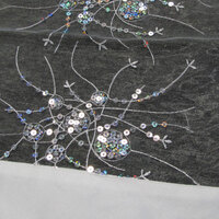 White Sequined Organza Glitter Table Cloth Topper 90 x 90 cm thumbnail