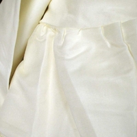 Set of 2 Round 180cm Ruffled Table Cloth Cream thumbnail