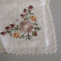 Victoriana Cream Applique Embroidered Table Topper 85 x 85 cm thumbnail