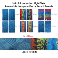 Set of 4 Imperfect Jacquard Terry Beach Towels Butterfly thumbnail