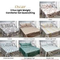 Hotel Living 3 Pce Light Weight Comforter Set Queen/King Oscar Mosaic thumbnail