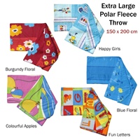 Assorted Extra Large Print Polar Fleece Throw Rug 150 x 200 cm Happy Girls thumbnail