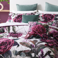 Bianca Abigail Berry Floral Printed Quilted Bedspread Set Super King thumbnail