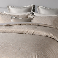 Bianca Bellagio Gold 6 Pcs Jacquard Geometric Comforter Set Super King thumbnail