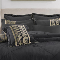 Bianca Raffaello Black 6 Pcs Jacquard Comforter Set Super King thumbnail