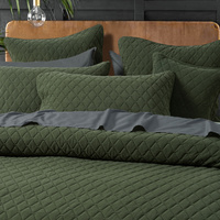 Bianca Lester Olive Velvet Diamond Polyester Coverlet Set Super King thumbnail