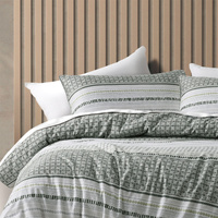Bianca Drake Green Cotton Sateen Quilt Cover Set Queen thumbnail