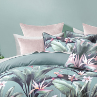 Bianca Mika Green Cotton Sateen Quilt Cover Set Queen thumbnail