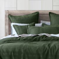 Bianca Sussex Forest Green Cotton Waffle Quilt Cover Set Queen thumbnail