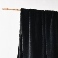 Bianca Tambar Black Faux Fur Throw Rug 130 x 170 cm thumbnail