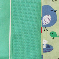Home Oasis Set of 3 Printed Cotton Rich Tea Towels 50 x 70 cm Birdie Mint thumbnail