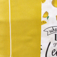 Home Oasis Set of 3 Printed Cotton Rich Tea Towels 50 x 70 cm Lemons Yellow thumbnail