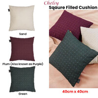 Bedding House Chelsy Plum (Also Known as Purple) Square Filled Cushion 40cm x 40cm thumbnail
