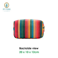 PIP Studio Velvet Jacquard Stripe Small Square Cosmetic Bag thumbnail