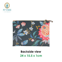 PIP Studio Flower Festival Dark Blue Medium Cosmetic Flat Pouch thumbnail