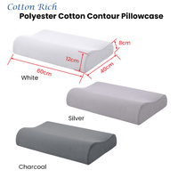Accessorize Silver Cotton Rich Contour Pillowcase 40x60x12cm thumbnail